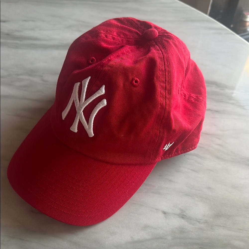 47 Red and White Yankees Hat Classic Adjustable Style